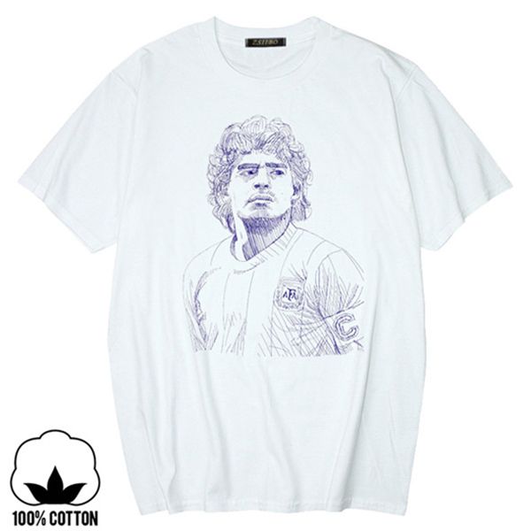 

ebaihui diego maradona argentina cult football legend pure cotton t-shirt cool casual pride t-shirt men's t-shirt, White;black