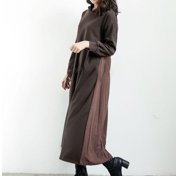 

sweater dress hooded plus velvet stitching pullover loose 2020 new japanese style suit winter fall femm casual loose vestidos, Black;gray