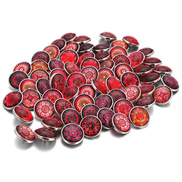 

10pcs/lot new glass snap button random red series theme fit 18mm diy snap bracelet jewel bbydzx