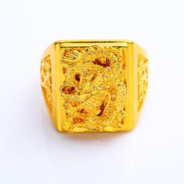 

wholesale 10 pcs gold plated metal chiese dragon finger ring for gift flower classic style jewelry, Silver