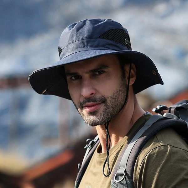 

outdoor climbing fishing tourism large brim sun fisherman hat summer men multifunction bucket hat sun protection cap sqccjd