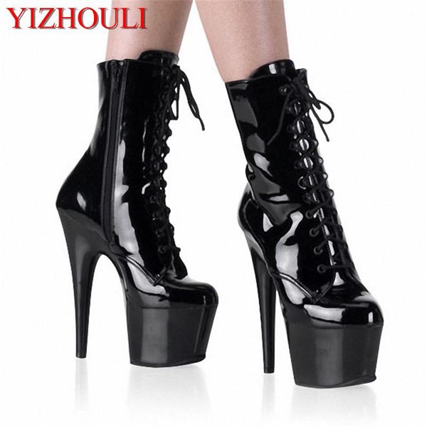 

15cm in the summer of 2020, the new flat heel boots, women's cross bands with roman style of pure color peep-toe boots, Black