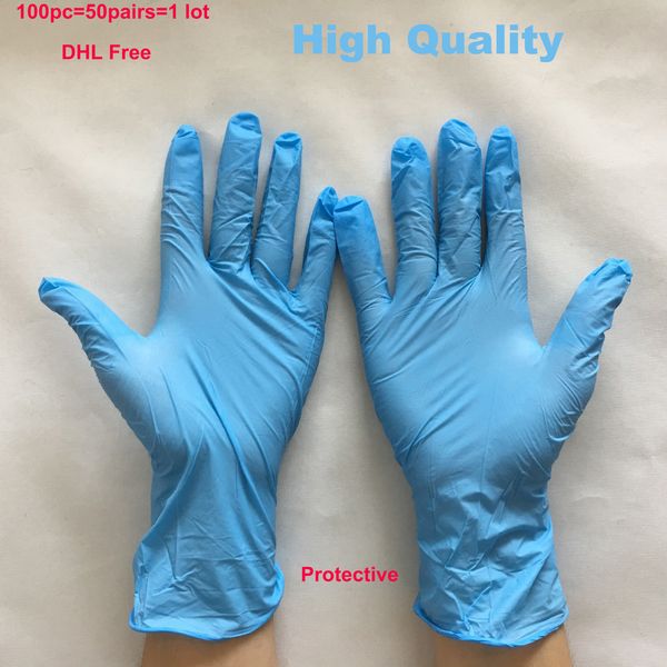 

100pcs/box disposable waterproof non-toxic finger latex food hl nitrile household cleaning gloves