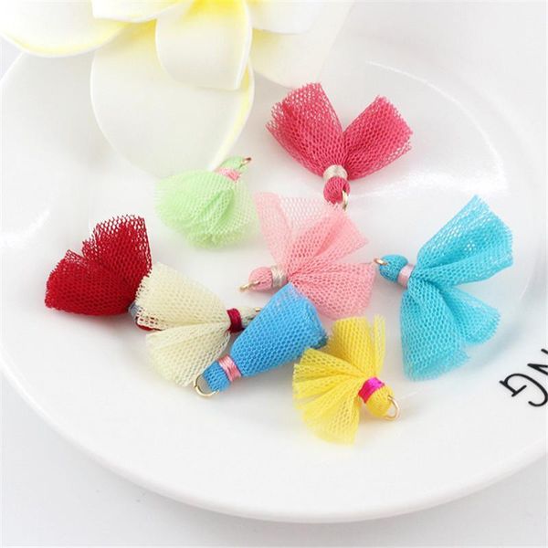 

10pcs organza tassel fringe pendant diy party tulle tassel trim headwear garment jewelry decor gauze mesh small tassels lace h jllbfh