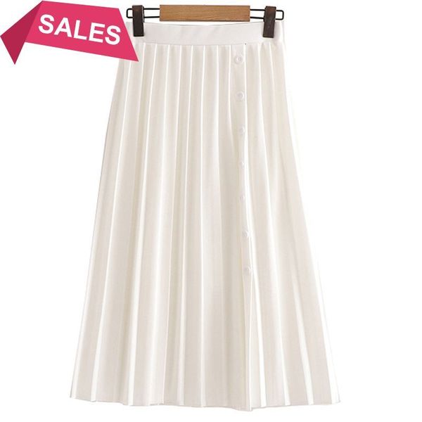 

2021 new spring summer women pleated single breasted mesh tulle skirt stretchy high waist midi tutu skirts female a line ivnu, Black