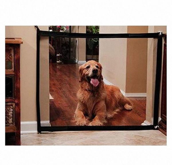 

magic dog gate mesh pet fence barrier folding safe guard indoor outdoor puppy dog separation protect enclo bbydau bde_luck