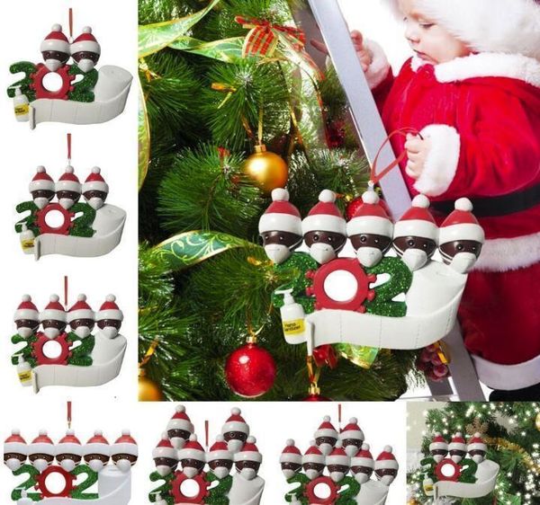 

personalized 2 3d survivor family ornament 4 3 5 6 7 resin decorations masked hand-washed christmas tree hanging pendant