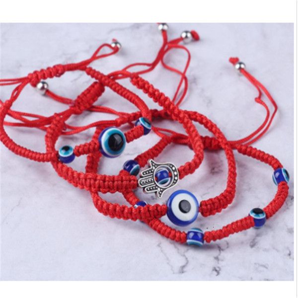 

92ncstring handwoven kabbalah red bracelet thread lucky hamsa bracelets blue turkish evil eye charm jewelry fatima frien