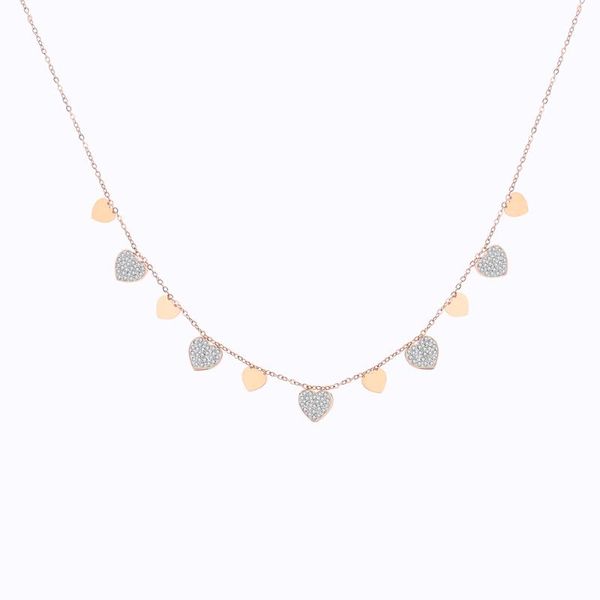 

bohemia choker ожерелье для женщин блестящее кристалл сердце короткая цепочка ожерелье высокое качество стальное оператор ювелирные изделия, Silver