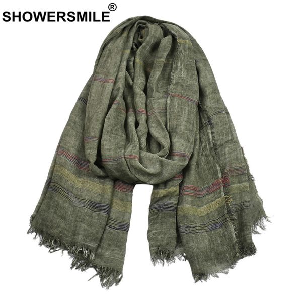

showersmile green cotton linen men scarves autumn winter winter accessories for men warm long fashion brand men scarf bufanda, Blue;gray