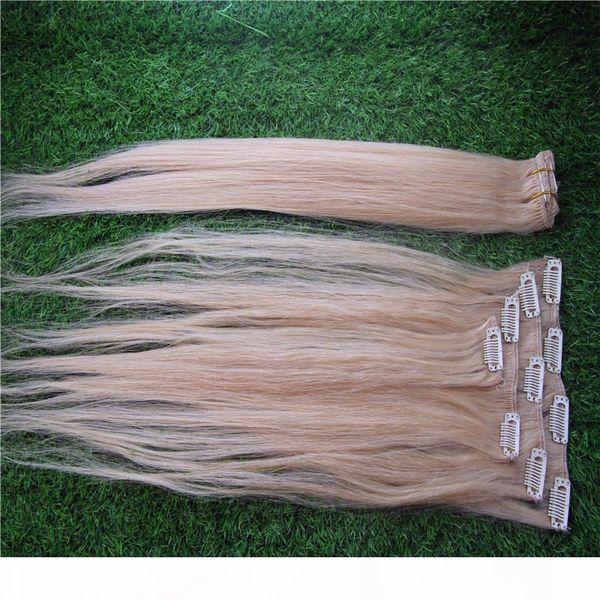 

100g european hair extensions straight 7a clip in unprocessed hair extensions human hair 1pieces 10-32 inchs, Black;brown
