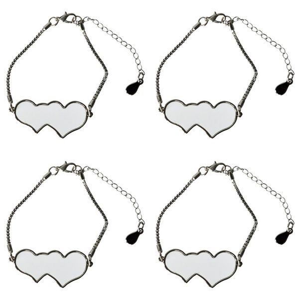 

diy sublimation blank bracelets love heart printable pattern metal chain bracelet women fashion valentines day birthday gift 4 09bf n2