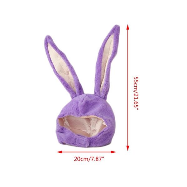 

funny long ears plush hood hat stuffed toy cosplay costume headgear 270d, Blue;gray