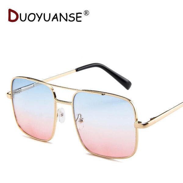 

duoyuanse 2020 square sunglasses women men shades retro classic vintage sun glasses stylish metal frame glasses vu400 wholesale, White;black
