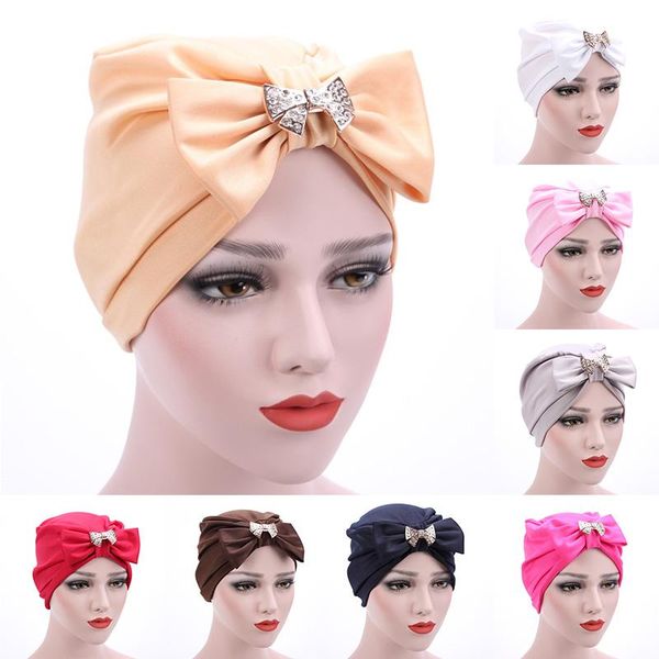 

beanie/skull caps 1 pc chiffon bowknot women's bandana turban hat for daily accessories, Blue;gray