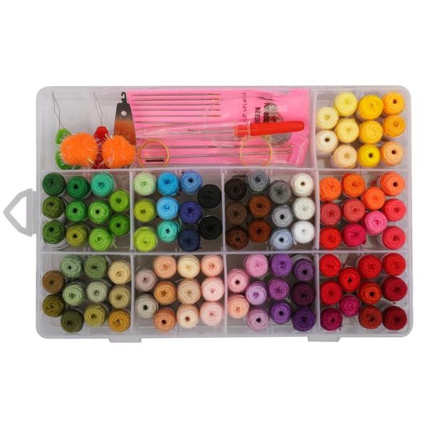 

100 colors embroidery cross stitch thread kit mini line group threader with box for cross stitch, craft work and general sewing, Black;white