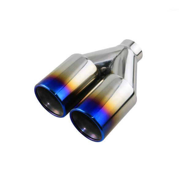 

muffler jzz 1pcs auto the exhaust pipe on car dual end stainless steel tips1