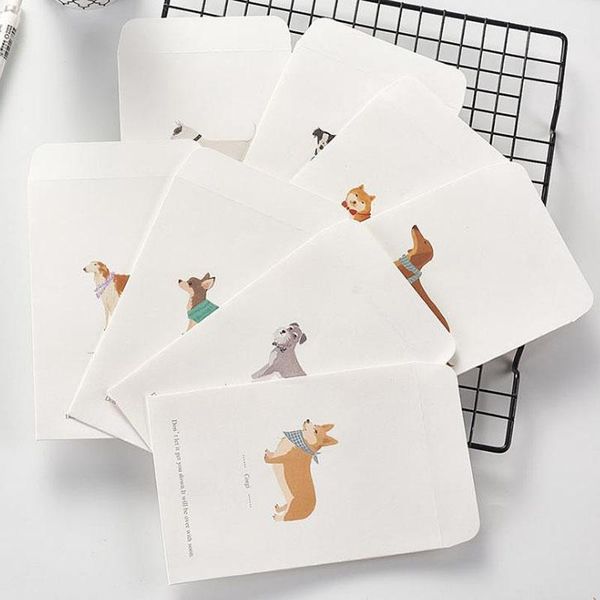 

packing bags 5 pcs kawaii animal shiba schnauzer kolkie dog novelty envelope letter paper message card stationary storage gift1