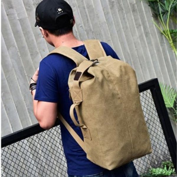 

vintage canvas backpack men mountaineering duffel bag yky5
