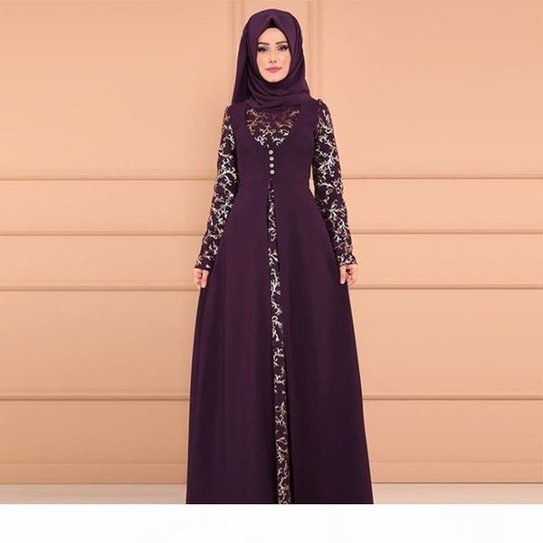 

plus size 5xl dubai long sleeve dress women muslim fake two piece party dresses ethnic islamic costume abaya large size clothing, Black;gray