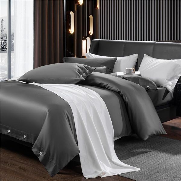

bedding sets 5 star el solid color set  king size cotton bed sheet spread with buttons satin duvet cover pure
