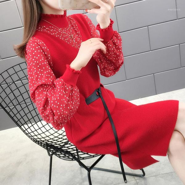 

5054p area 16 right] - real s- spring new splicing ear edge fake two half high collar fur dress 651, White