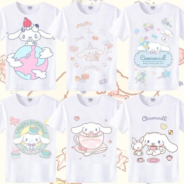 

cinnamoroll t-shirt harajuku women girl kartton figure printing tshirt casual lolita shirt tee drop shipping, White