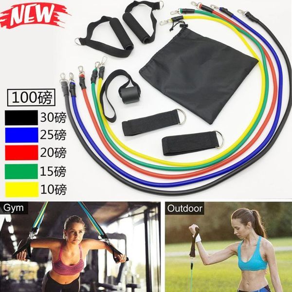 

resistance bands 11 pcs set elastic rubber tubes yoga for home fitness gym workout pull rope expander training woman1
