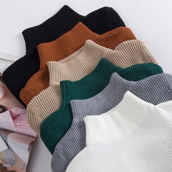 

women sweater autumn winter women solid color slim turtleneck sweater knitted elastic jumper drop shipping high quality, White;black