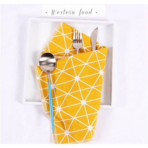 

1pc japanese fashion style plaid cotton placemat fabric table mats napkins simple design tableware kitchen tool f wmtkmg