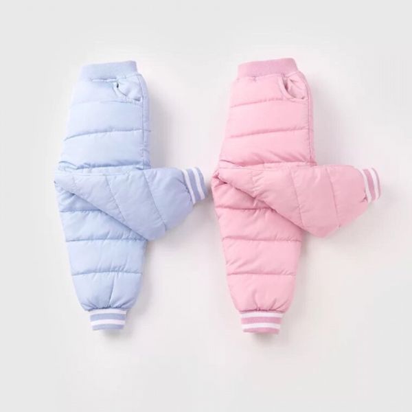 

children's down cotton trousers boys and girls wear warm baby cotton pants in winter, Blue;gray