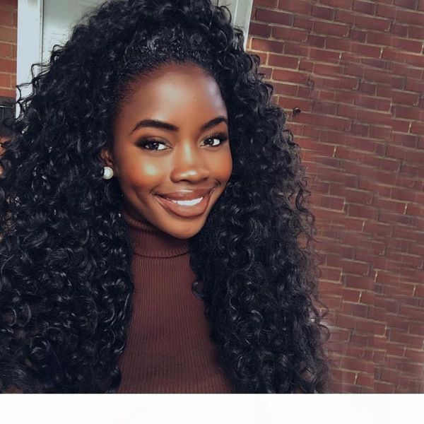

brazilian full lace human hair wigs kinky curly full lace wig glueless curly lace front wig bleached knots for black women, Black;brown