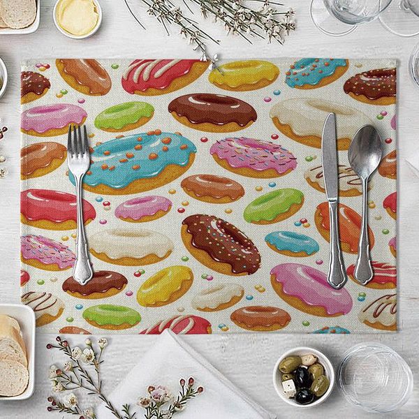 

donuts pattern placemat обеденный столик коврик для чая готовка бельевая колодка чашки коврики домашний декор donuts pattern f jllqch