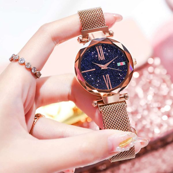 

star lazy woman creative magnetic mesh belt mirror roman style korean quartz lady watch ing