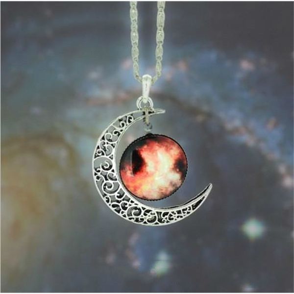 

gemstone new vintage starry moon outer space universe pendant necklaces mix models0udj