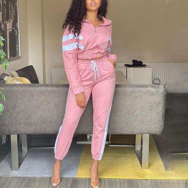 

crop top пуловер толстовка 2 piece set моды нашивки высокой талией sweatpants женщины tracksuit беговая femme костюм спорт sweatsuit, Gray