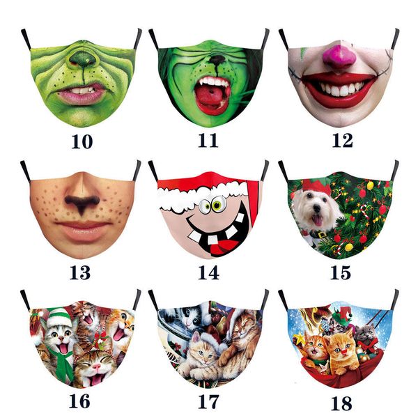 

custom cartoon face masque masks christmas decorations mascherina cotton reusable washable mask for ship