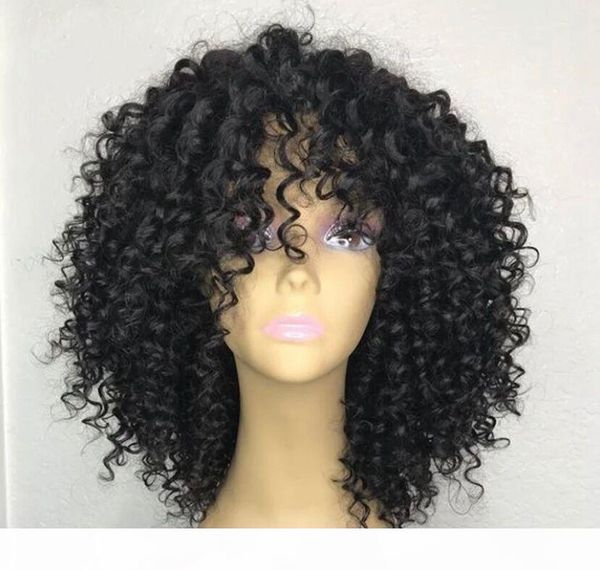 

curly short lace front human hair wigs with baby hair 13x6 brazilian remy hair bob wigs pre plucked natural hairline 8-14, Black;brown