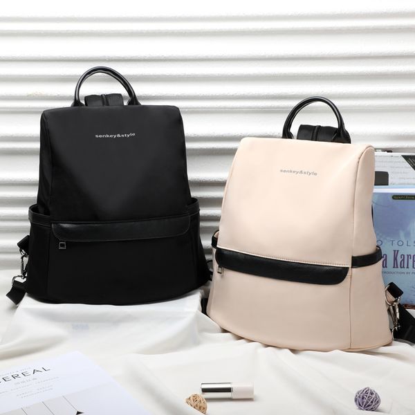 

2020 new women's oxford cloth backpack travel leisure backpack solid color practical women's bag