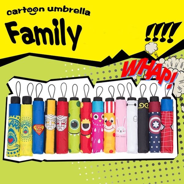 

cartoon printed umbrellas kids children's rain umbrella 8 ribs folding umbrellas for boy girl outdoor rain gear lj200918, Red;brown