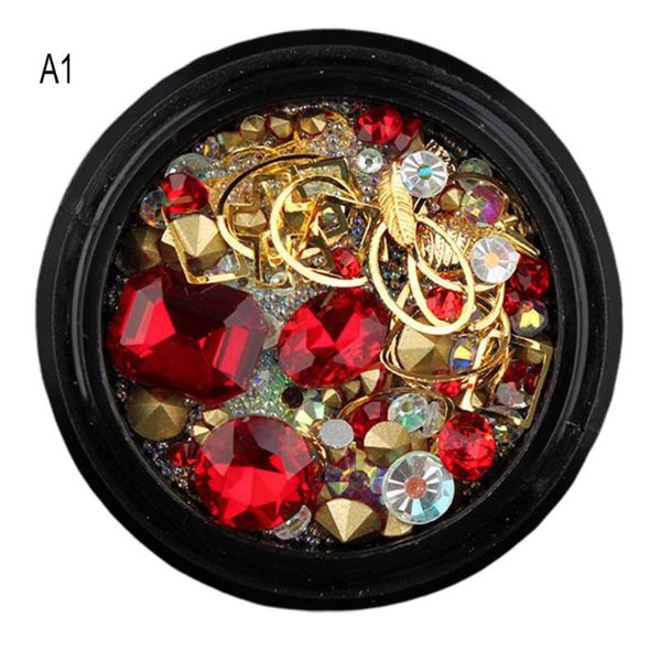 

nail art decorations 3d jewelry ornaments tip shaped diamond transparent ab crystal glass elf beads mixed diy, Silver;gold