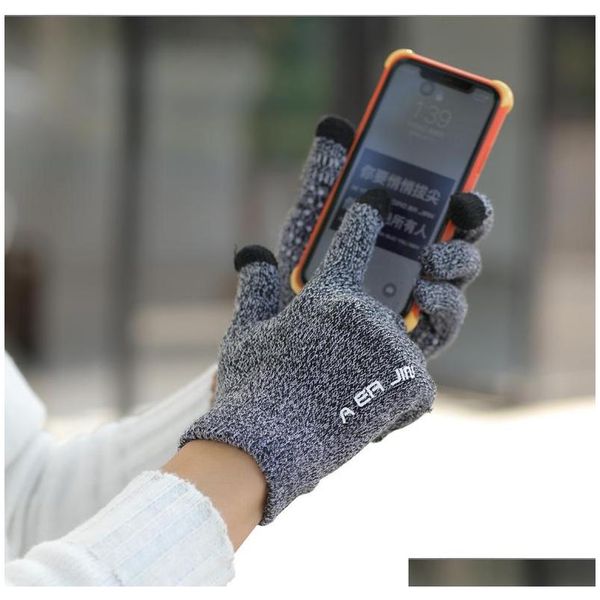 

2021 new touch screen wool gloves for men and women in winter by car to keep warm and three-finger co qylwgd tore2010