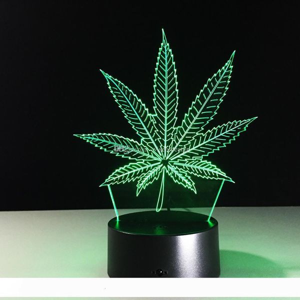 

factory4x3lleaf factorylfzqlight night illusion 7 led lamp 3d rgb colorful usb powered 5th battery bin touch button dropshipping gi