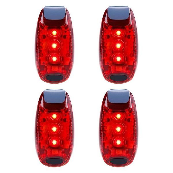 

4 pcs safety light waterproof red flashing bicycle rear light, suitable for running, walking, cycling, helmet, etc