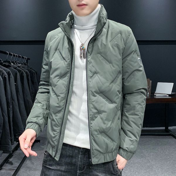 

2020 down men's brand winter korean fashion handsome thickened short bread warm jacket men, Black;brown