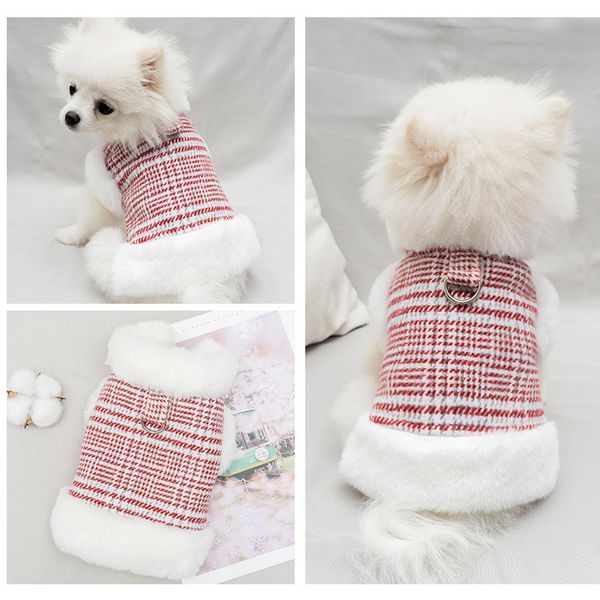 

2021 designer dog clothing winter pet vest pet dog cat clothes fashion thick warm plush cotton coat outwear wholesale pet dog accessories