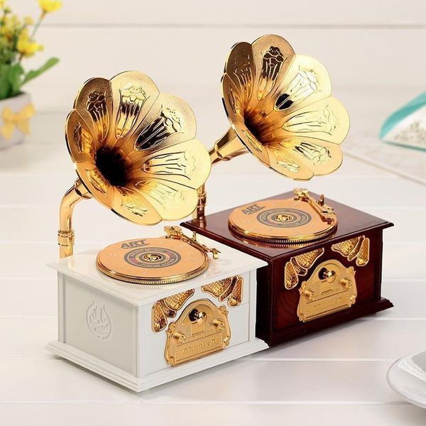 

decorative objects & figurines phonograph model music box plastic eight tone deskdecoration item gift home decor1