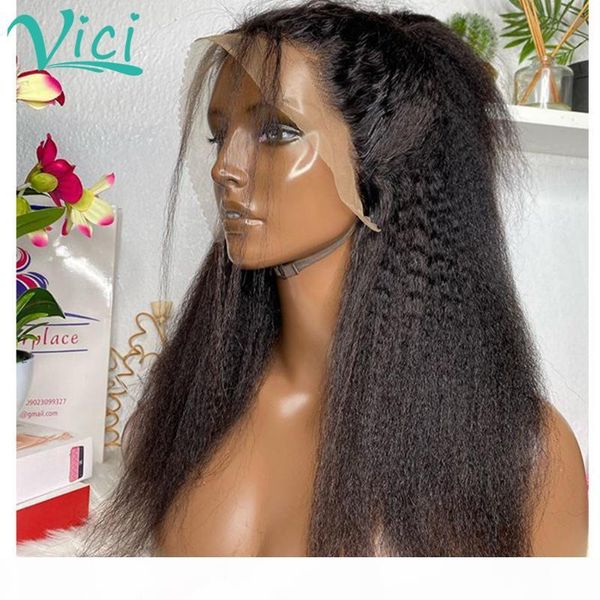 

kinky straight wig for black women 360 lace frontal wig straight human hair brazilian hair wigs pre plucked with baby, Black;brown