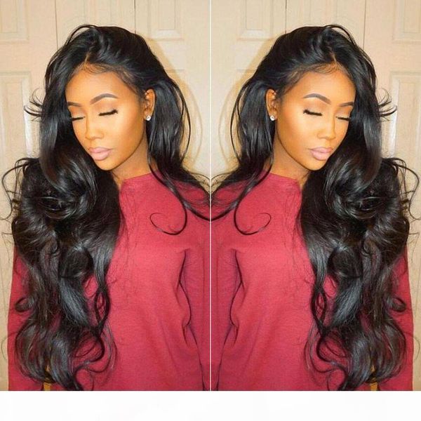 

lace front human hair wigs closure lace wigs remy brazilian hair body wave wig lace front wig with baby hair, Black;brown