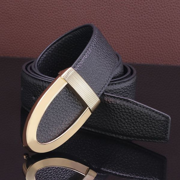 

men's fashionable young people's leather belt casual versatile trousers formal belts for men boys belts free, Black;brown